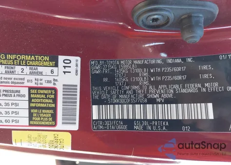 2015 Toyota Sienna Le 8 Passenger from USA, damaged, VIN 5TDKK3DC0FS577058